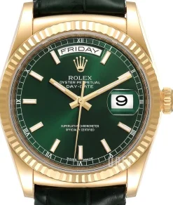 Day-Date Grön/Läder Ø36 mm