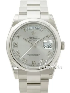 Day-Date Silverfärgad/18 karat vitt guld Ø36 mm