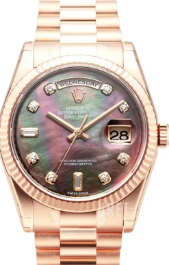 Day-Date Svart/18 karat roséguld Ø36 mm