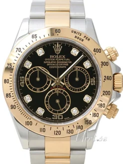 Daytona Svart/18 karat gult guld Ø40 mm