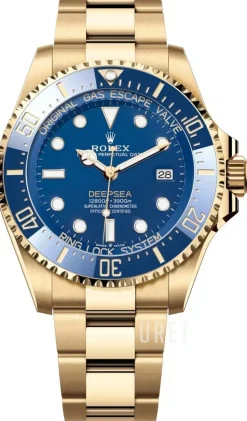 Deep Sea Blå/18 karat gult guld Ø44 mm