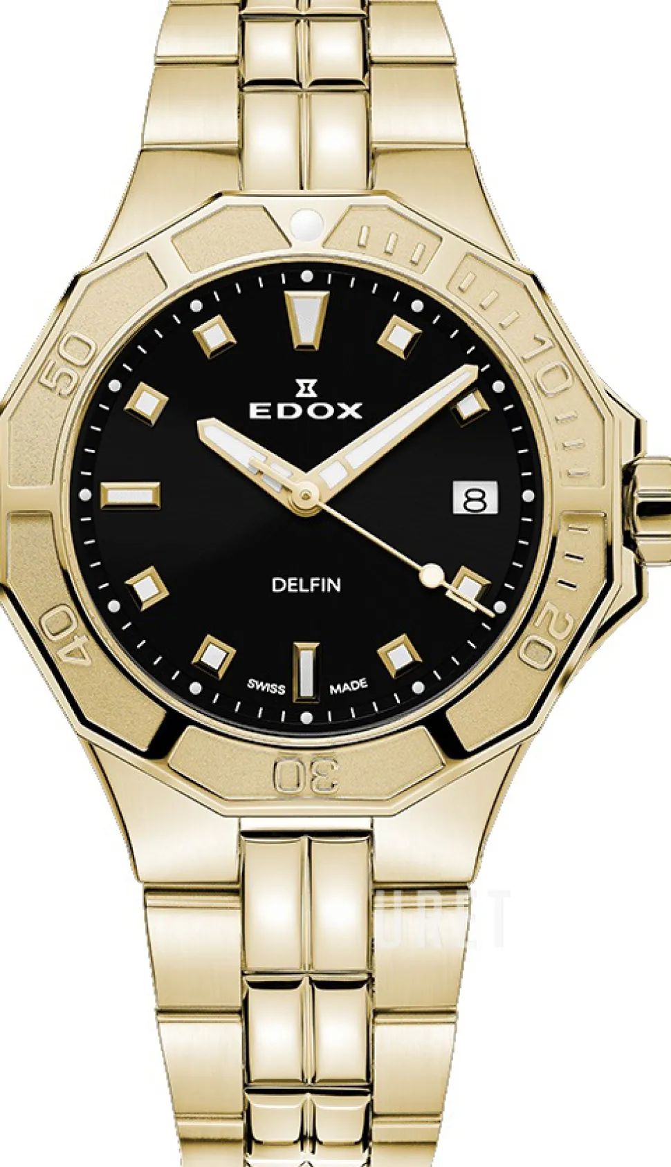 Delfin Svart/Gulguldtonat stål Ø38 mm