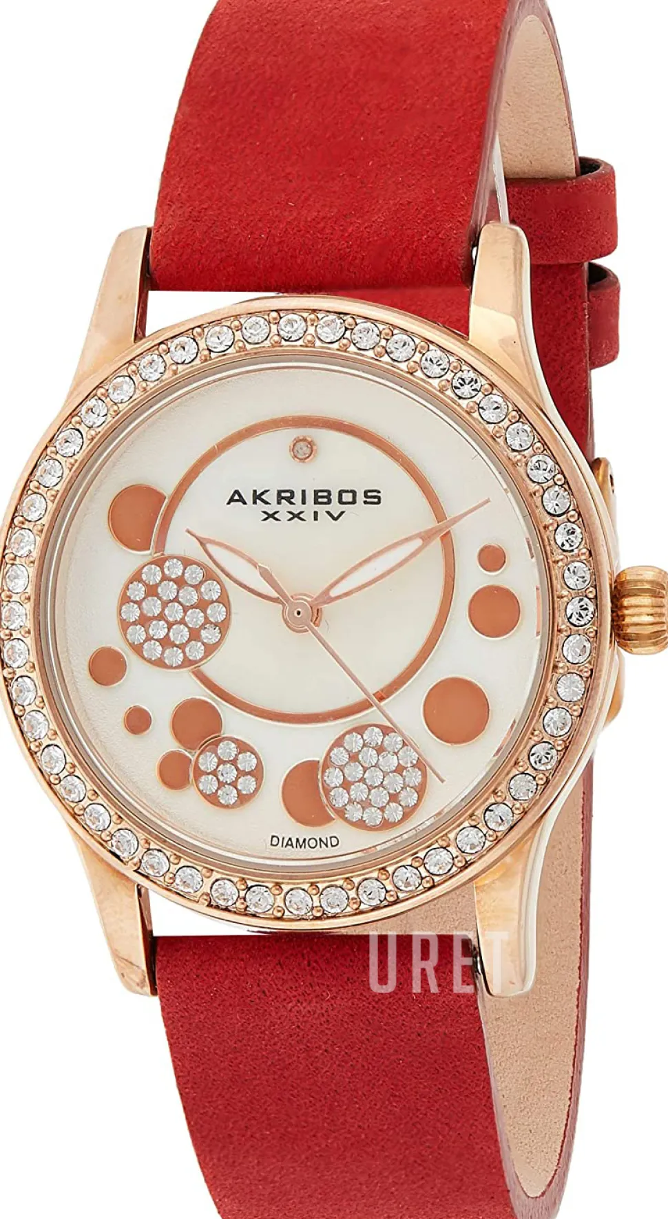 Diamond Roséguldstonad/Läder Ø34 mm