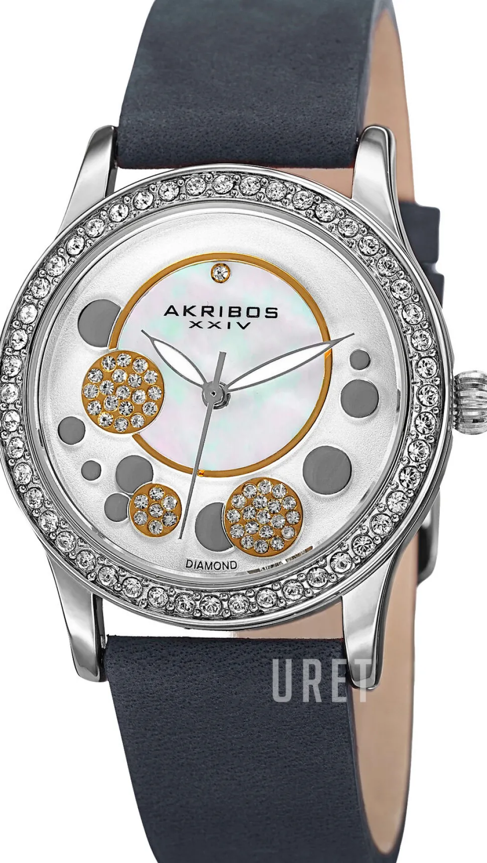 Diamond Silverfärgad/Läder Ø34 mm