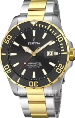 Diver Svart/Guldtonat stål Ø44 mm