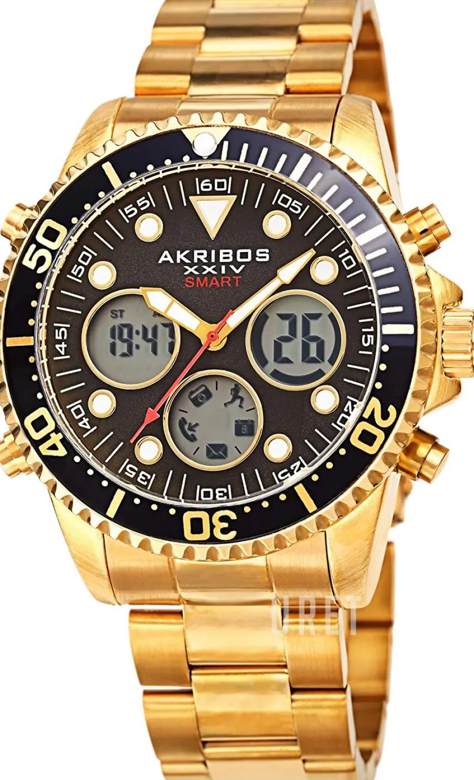 Divers Svart/Gulguldtonat stål Ø44 mm