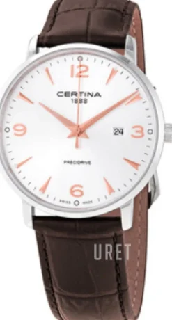 Ds Caimano Silverfärgad/Läder Ø39 mm