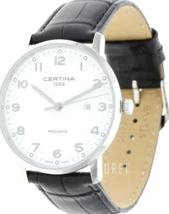 Ds Caimano Vit/Läder Ø39 mm