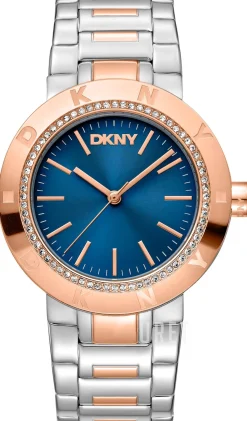 Eastside Logo Blå/Roséguldstonat stål Ø36 mm