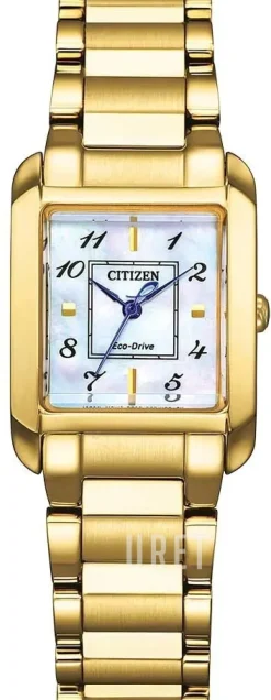 Eco Drive Vit/Guldtonat stål 28.4x21.5 mm