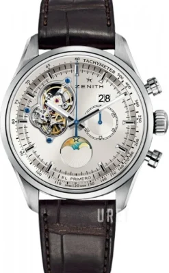 El Primero Chronomaster Silverfärgad/Läder Ø45 mm