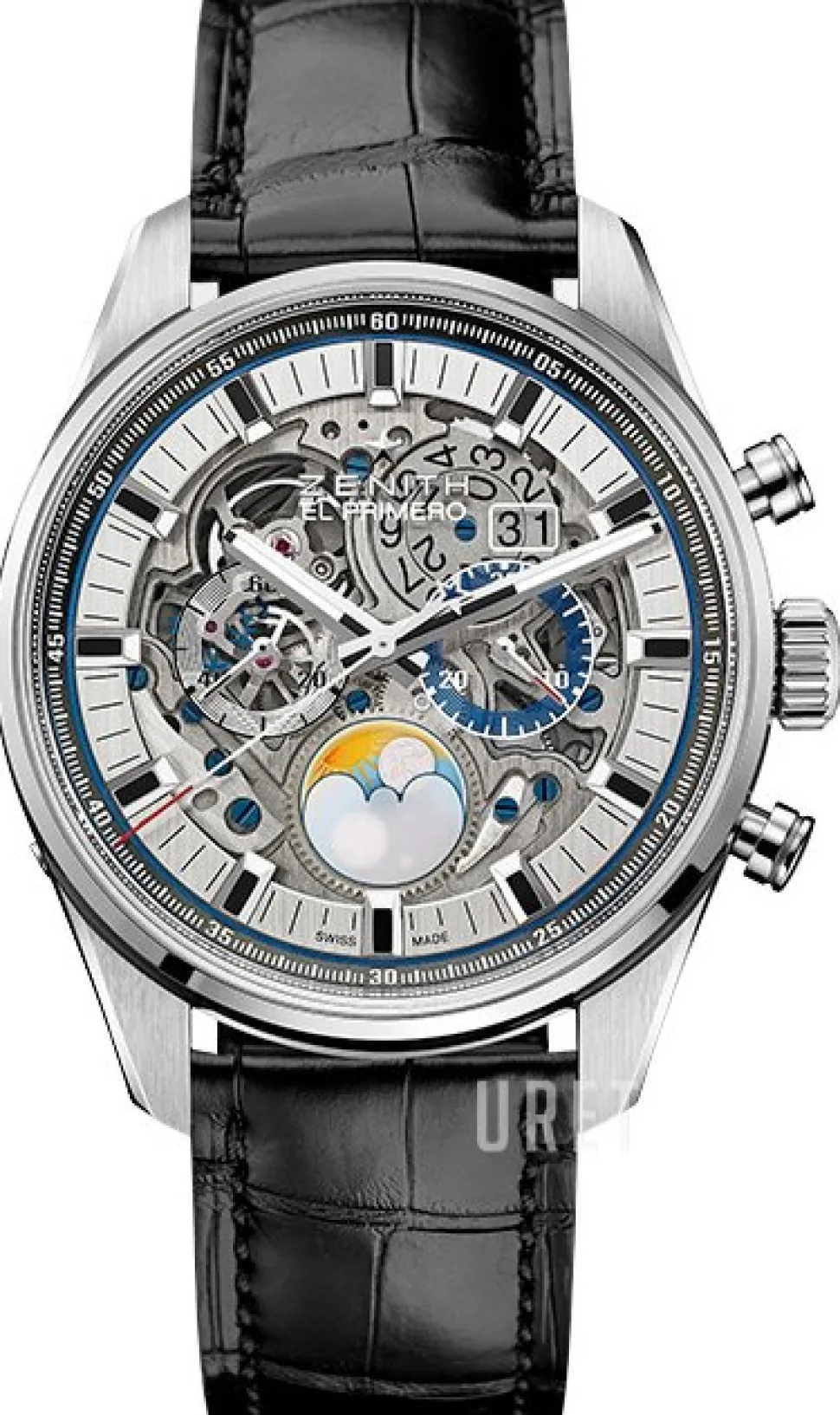 El Primero Silverfärgad/Läder Ø45 mm