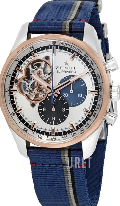 El Primero Silverfärgad/Textil Ø42 mm