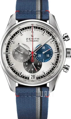 El Primero Silverfärgad/Textil Ø42 mm