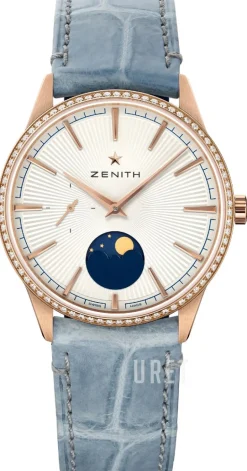 Elite Moonphase Silverfärgad/Gummi Ø36 mm