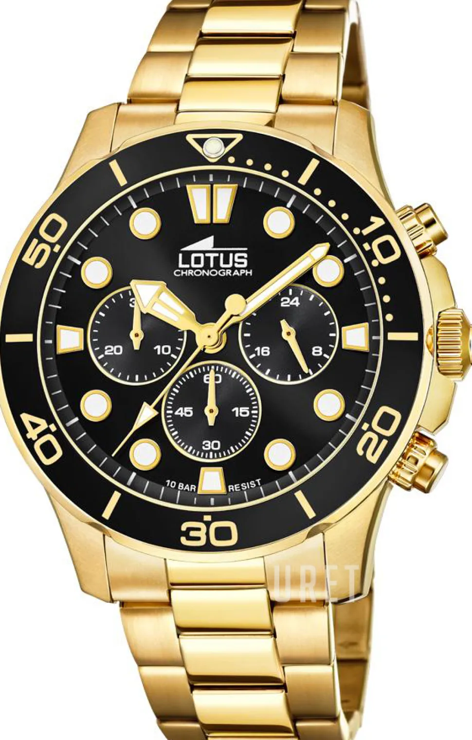 Excellent Svart/Gulguldtonat stål Ø44.5 mm