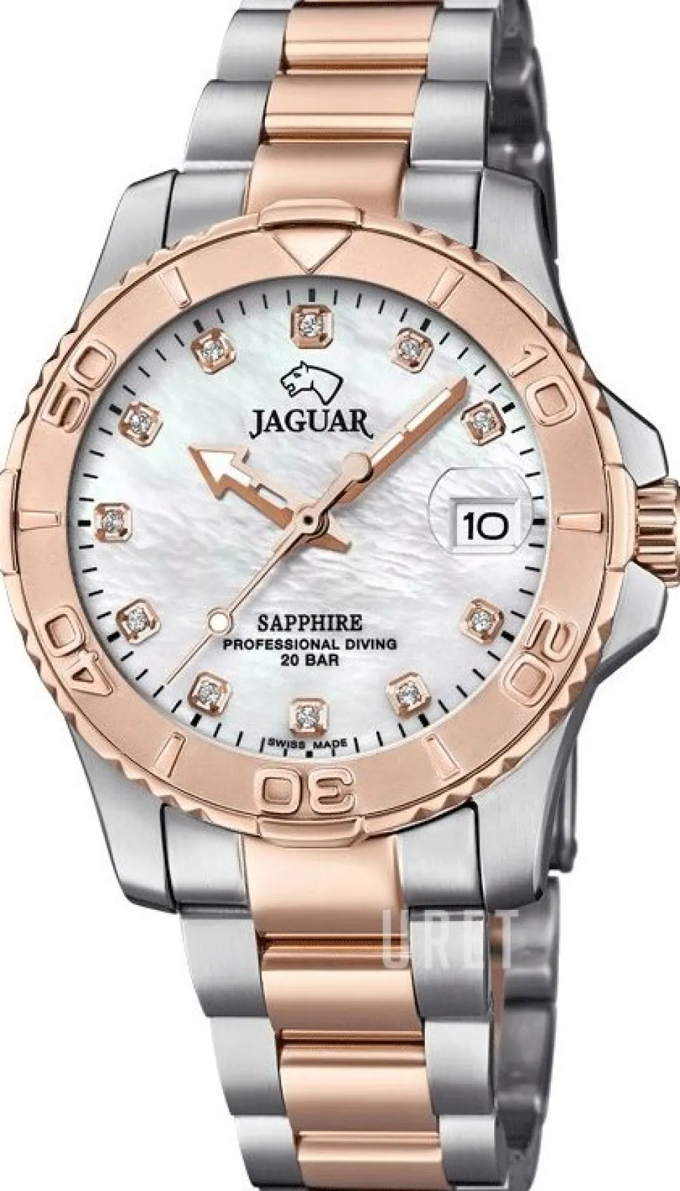 Executive Vit/Roséguldstonat stål Ø34 mm