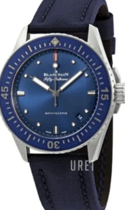 Fifty Fathoms Blå/Läder Ø38 mm