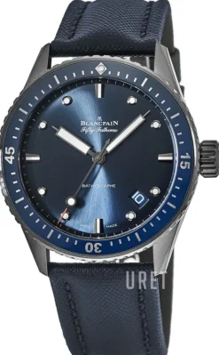 Fifty Fathoms Blå/Läder Ø43.6 mm