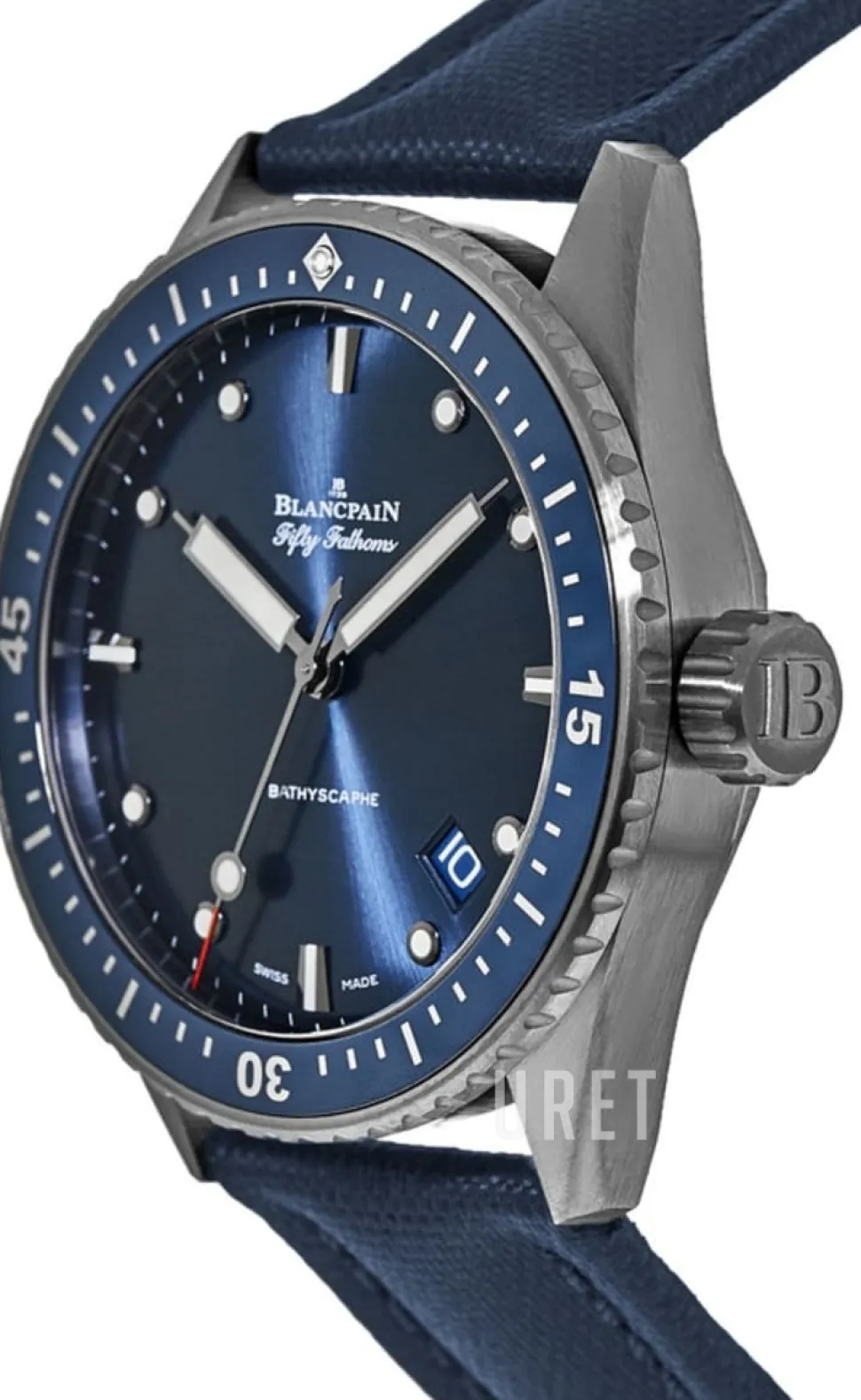 Fifty Fathoms Blå/Läder Ø43.6 mm