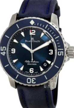 Fifty Fathoms Blå/Läder Ø45 mm