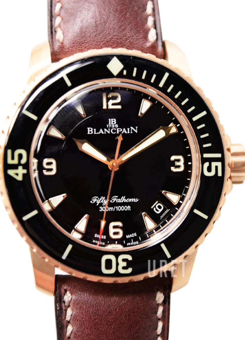 Fifty Fathoms Svart/Gummi Ø45 mm