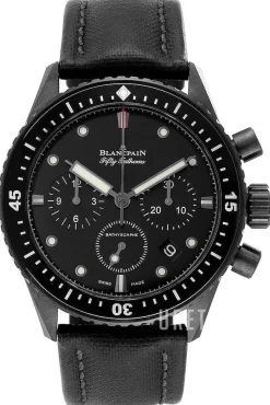 Fifty Fathoms Svart/Läder Ø43 mm