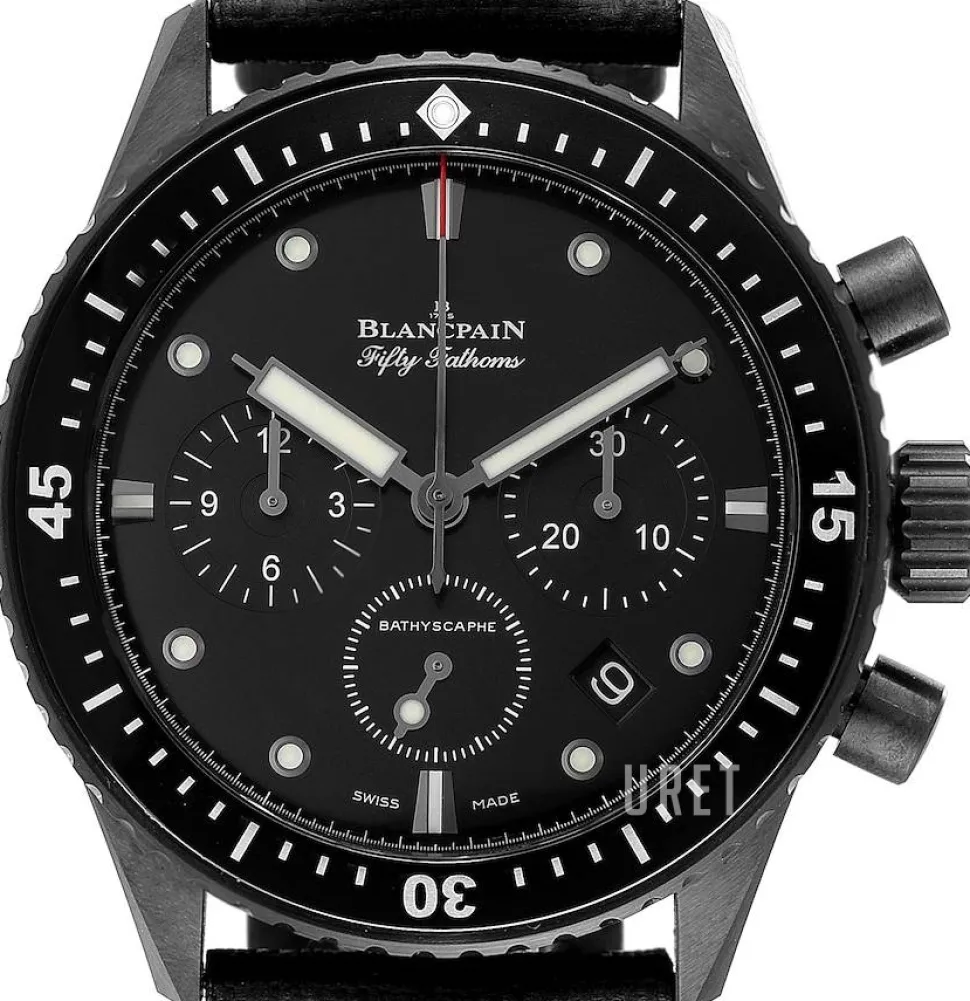 Fifty Fathoms Svart/Läder Ø43 mm