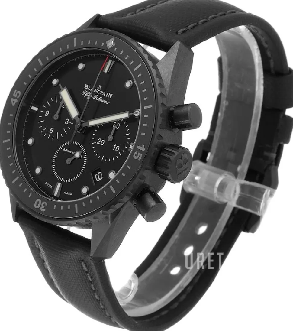 Fifty Fathoms Svart/Läder Ø43 mm