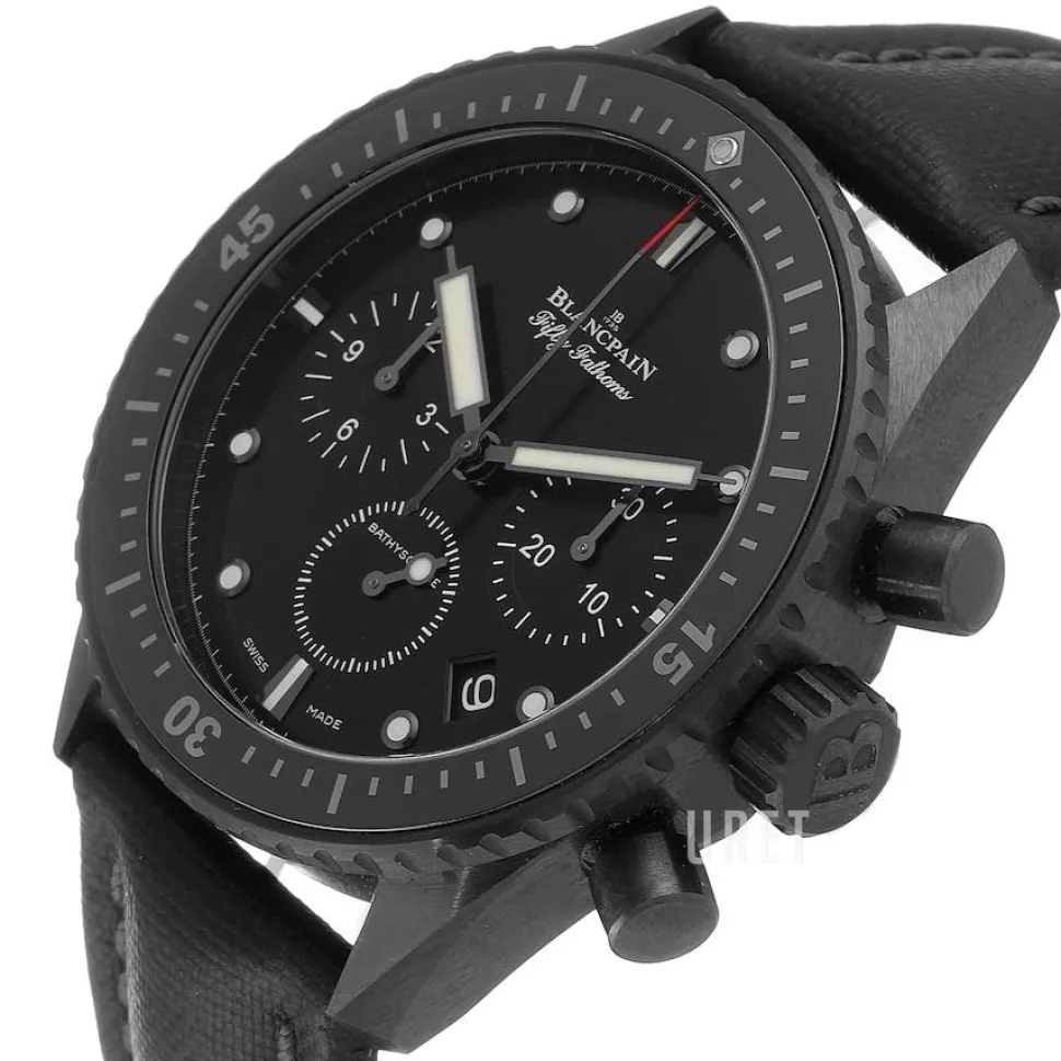 Fifty Fathoms Svart/Läder Ø43 mm