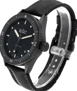 Fifty Fathoms Svart/Läder Ø43.6 mm