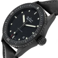 Fifty Fathoms Svart/Läder Ø43.6 mm