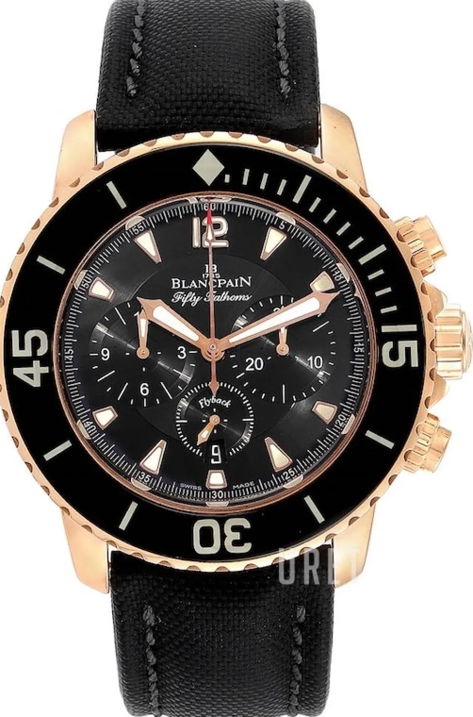 Fifty Fathoms Svart/Läder Ø45 mm