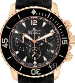 Fifty Fathoms Svart/Läder Ø45 mm