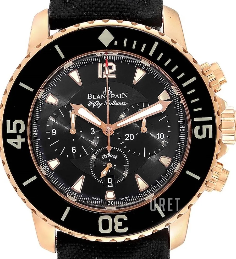 Fifty Fathoms Svart/Läder Ø45 mm