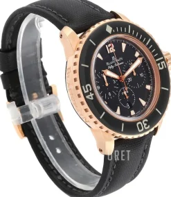 Fifty Fathoms Svart/Läder Ø45 mm