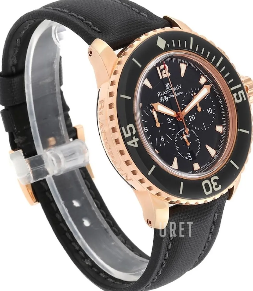 Fifty Fathoms Svart/Läder Ø45 mm