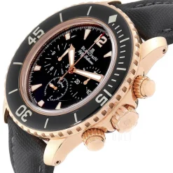 Fifty Fathoms Svart/Läder Ø45 mm