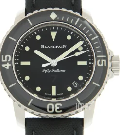 Fifty Fathoms Svart/Läder Ø45 mm