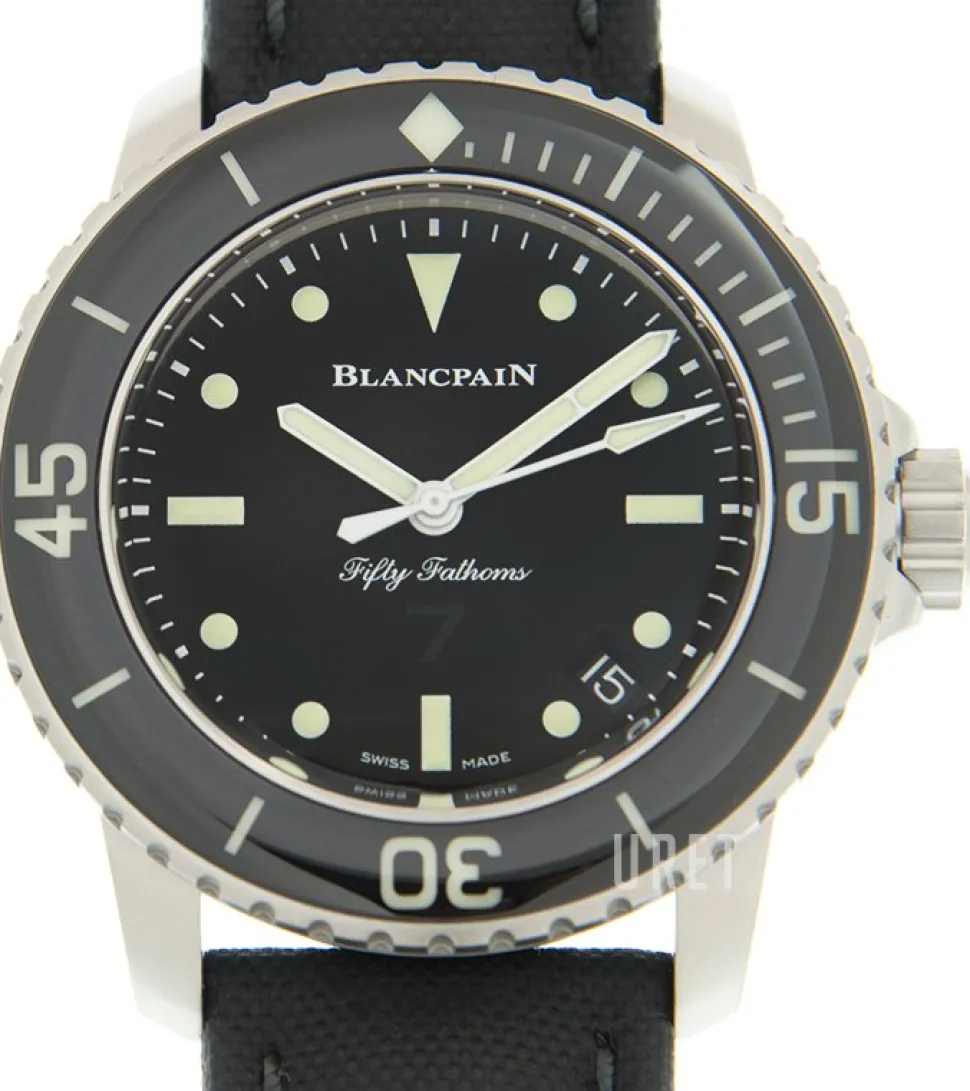 Fifty Fathoms Svart/Läder Ø45 mm