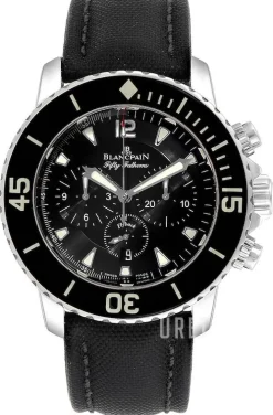 Fifty Fathoms Svart/Läder Ø45 mm