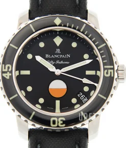 Fifty Fathoms Svart/Läder Ø40.3 mm