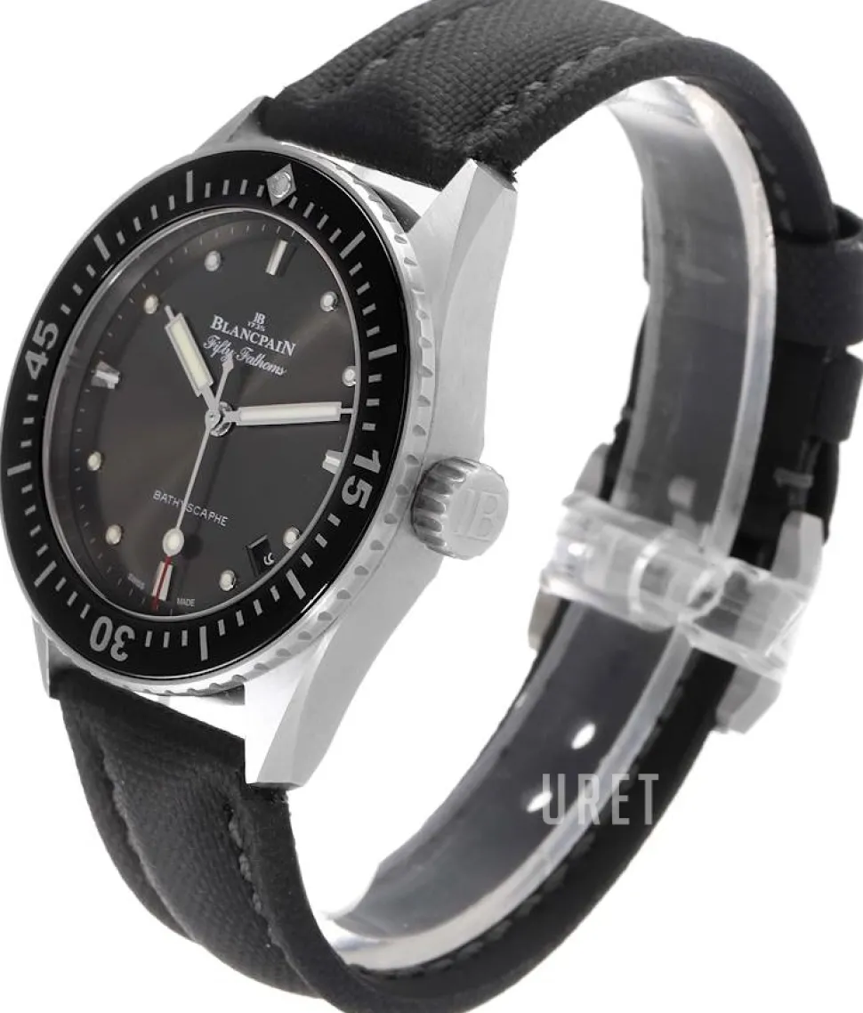 Fifty Fathoms Svart/Läder Ø38 mm