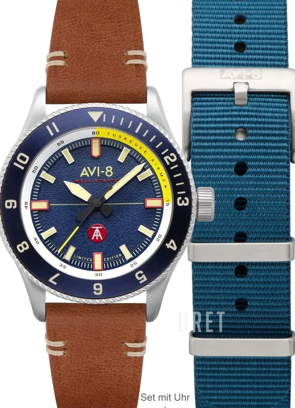 Flyboy Tuskegee Airmen Blå/Läder Ø40 mm