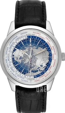 Geophysic® Universal Time Stainless Steel Blå/Läder Ø41.6 mm