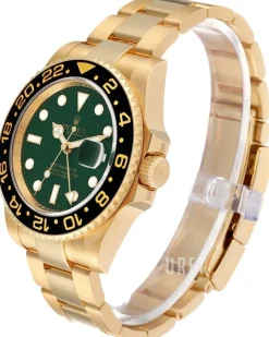 GMT-Master II Grön/18 karat gult guld Ø40 mm