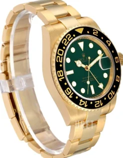 GMT-Master II Grön/18 karat gult guld Ø40 mm