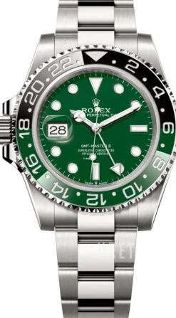 GMT-Master II Grön/18 karat vitt guld Ø40 mm