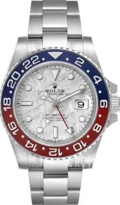 Gmt-Master Ii Pepsi Silverfärgad/18 karat vitt guld Ø40 mm