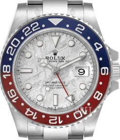 Gmt-Master Ii Pepsi Silverfärgad/18 karat vitt guld Ø40 mm